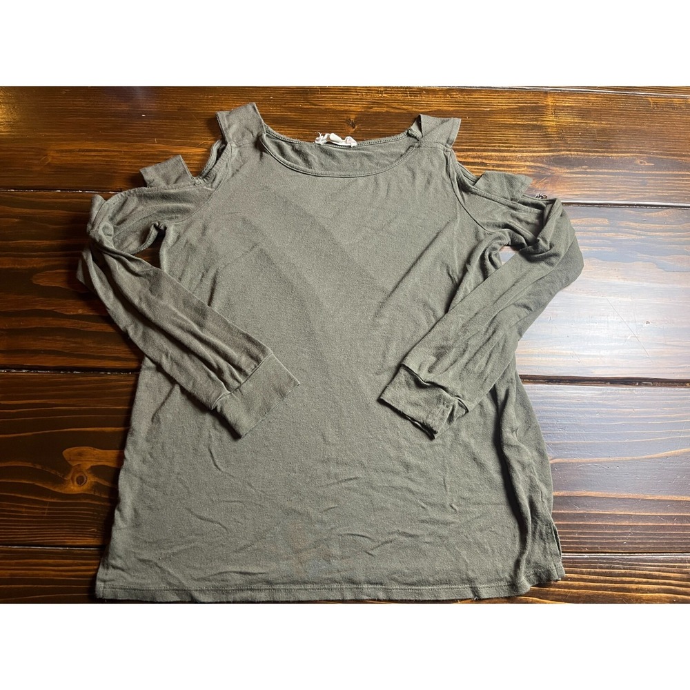 Pink Republic Shirt, Women's Size Medium, Green, Cold Shoulder